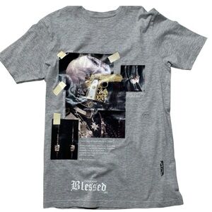 Blessed graphic tee Sz medium gray